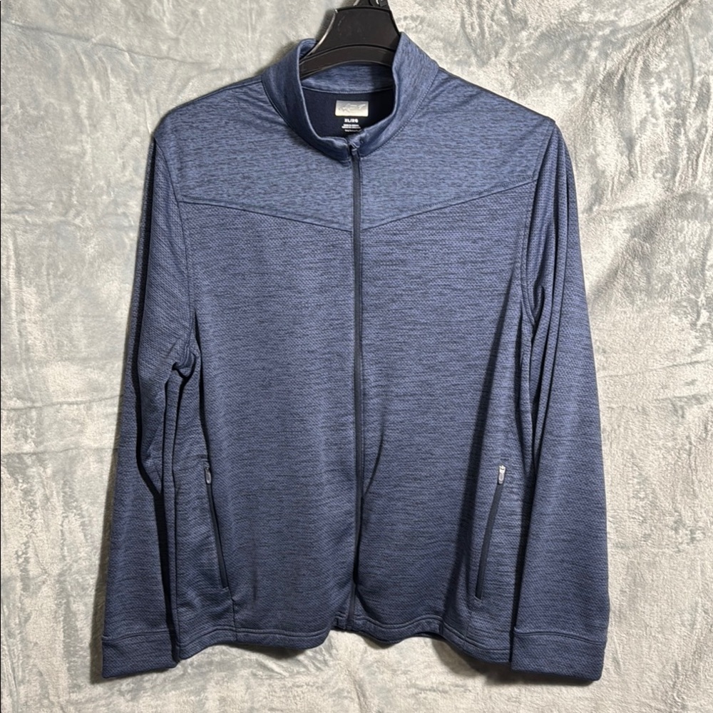 Greg Norman men’s Blue Full-Zip Jacket XL fleece lining zip pockets super nice